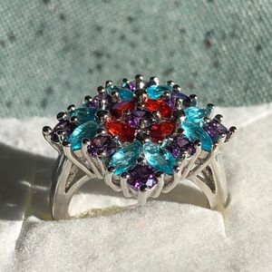 Multi gemstone ring